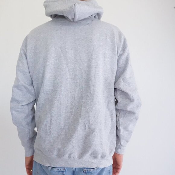 Vintage '90s Hanes Proprint Heavyweight Phi Alpha Delta Gray Hoodie Sweatshirt M - Picture 2 of 10